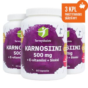 Terveyskaista Oy Karnosiini + E-vitamiini + Sinkki 3 kpl PAKETTITARJOUS!