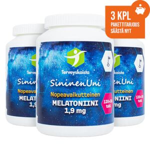 Terveyskaista Oy SininenUni melatoniini 1,9 mg, nopeavaikutteinen 3 kpl PAKETTITARJOUS!