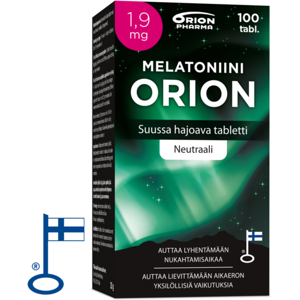 MELATONIINI ORION 1,9 MG SUUSSA HAJOAVA 100 TABL