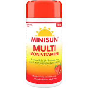 Minisun Monivitamiini Multi Mansikka 90 tabl