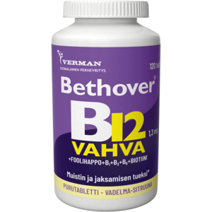 Bethover Strong B12 Vadelma-Sitruuna 120 tabl