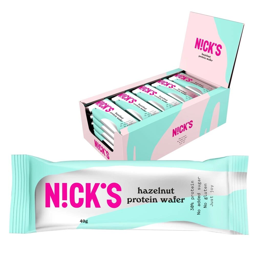 NICKS 25 X Nicks Protein Wafer, 40 G, Hazelnut