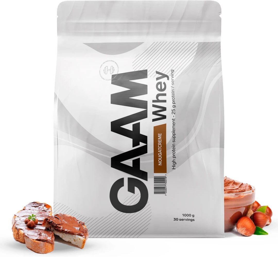 Gaam 100% Whey Premium, 1 Kg, Nougatcreme