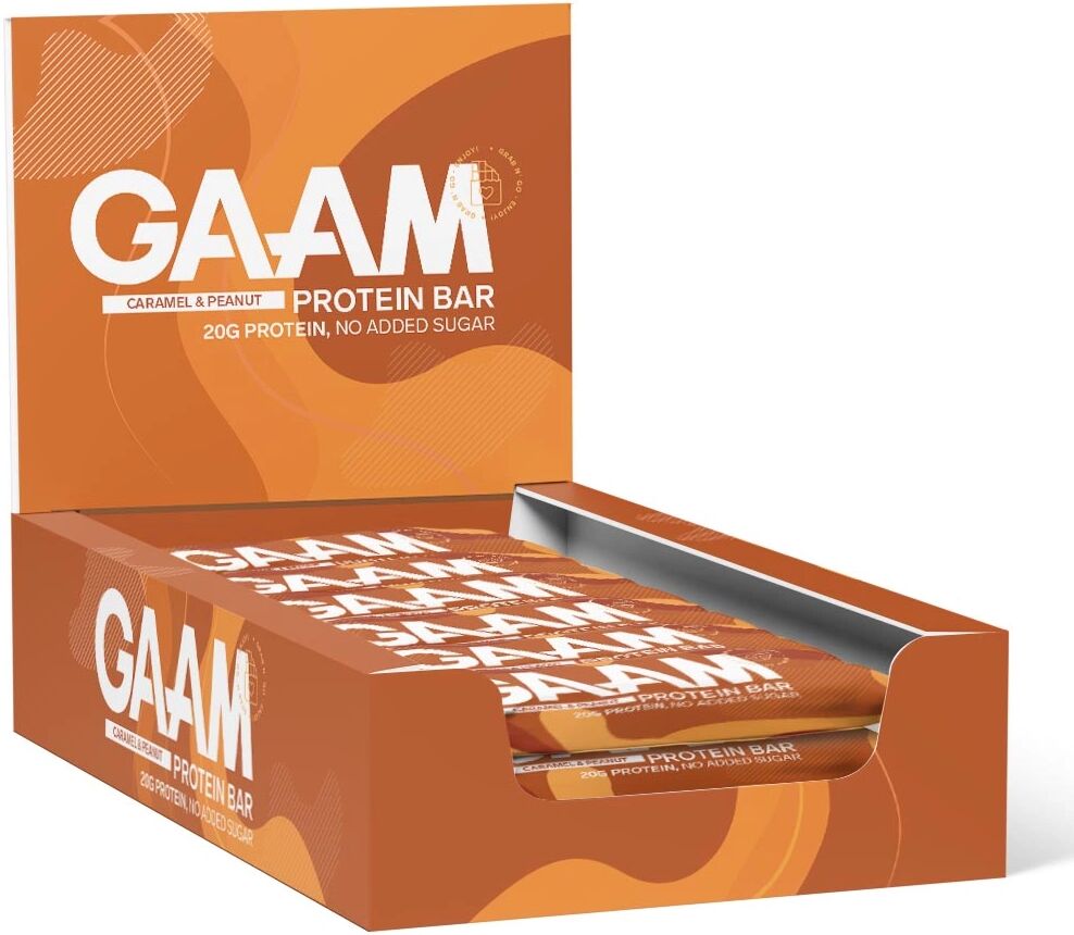 GAAM 12 X Gaam Protein Bar, 55 G, Caramel & Peanut