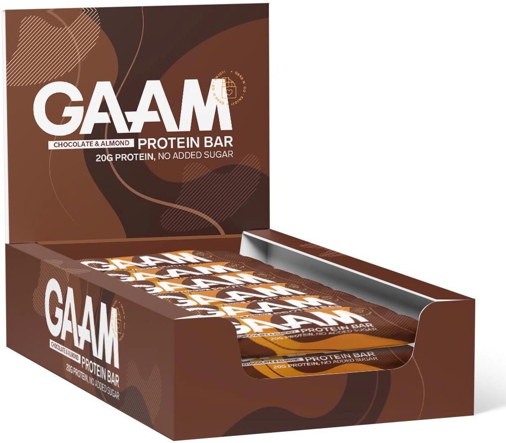 GAAM 12 X Gaam Protein Bar, 55 G, Chocolate & Almond