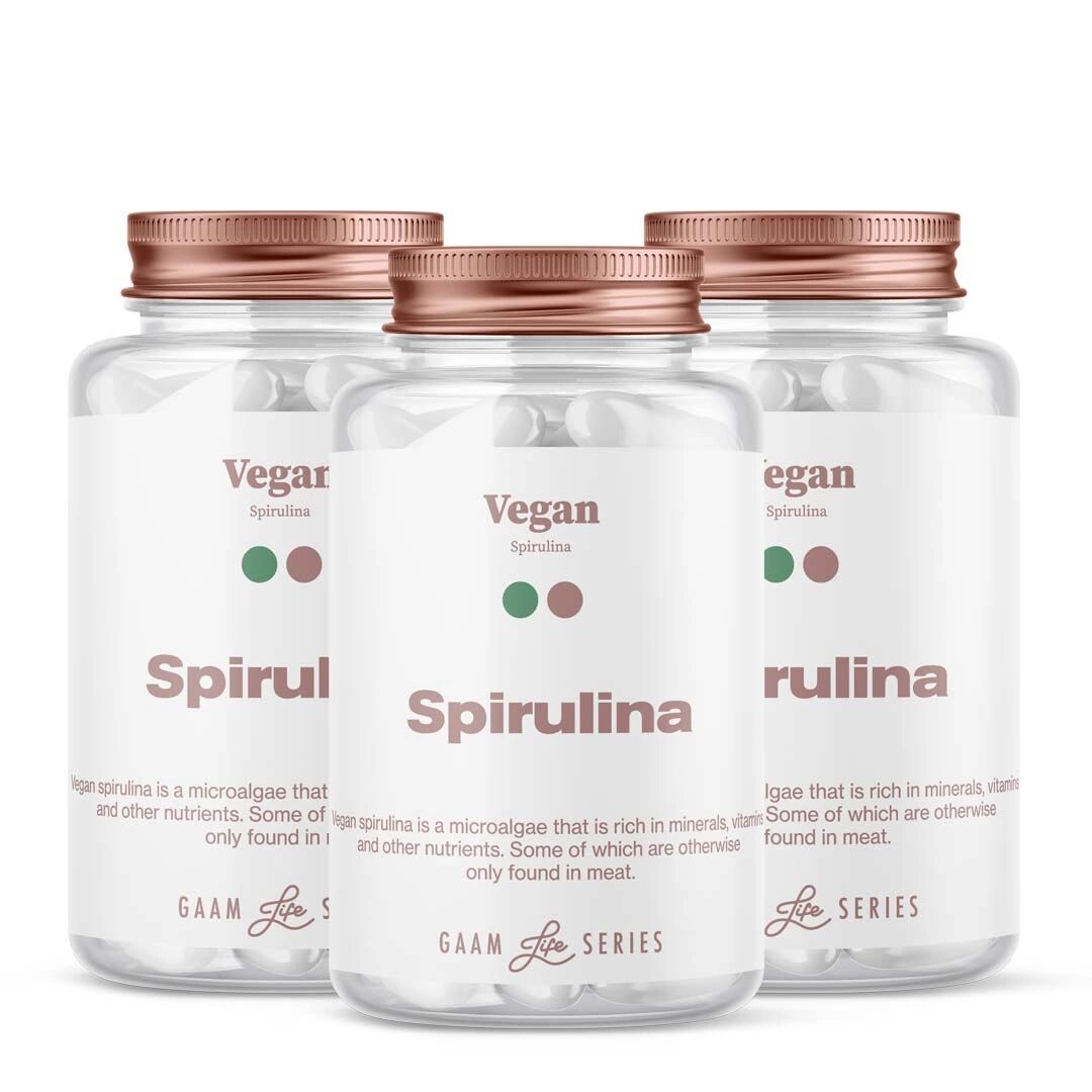 Gaam Life Series Vegan Spirulina, 180 Caps
