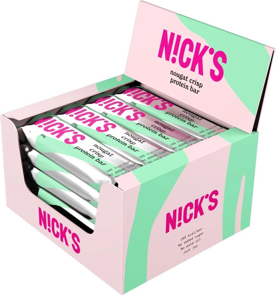 NICKS 12 X Nicks Protein Bar, 50 G, Nougat Crisp