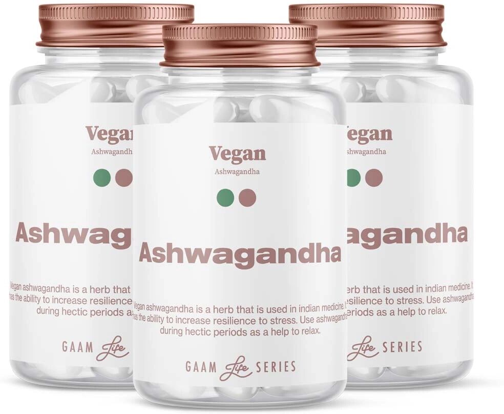 Gaam Life Series Vegan Aswagandha, 180 Caps