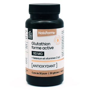 Nat & Form Glutathion forme active + Selenium et vitamines C & E antioxydant 30 gelules