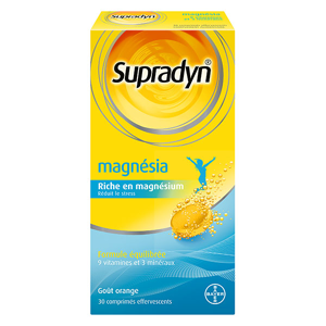 Supradyn Magnesia Anti-Stress Vitamines, Mineraux et Magnesium 30 comprimes effervescents