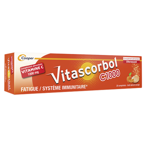 Vitascorbol Vitamine C 1000mg 20 comprimés effervescents - Publicité