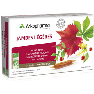 Arkopharma Arkofluides Jambes Légères Bio 20 ampoules - Publicité