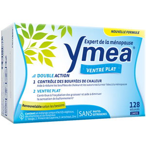 Yméa Ymea Ménopause Bouffées de Chaleur et Ventre Plat 128 Gélules - Publicité