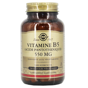Solgar Vitamine B5 -Acide Pantothenique- 550mg 50 gelules vegetales
