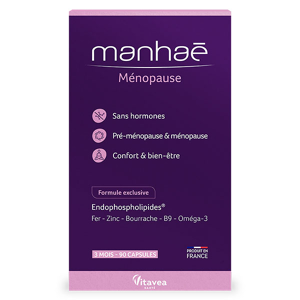 Manhae Menopause - Acide Folique, Omega 3 - 90 capsules - 3 mois