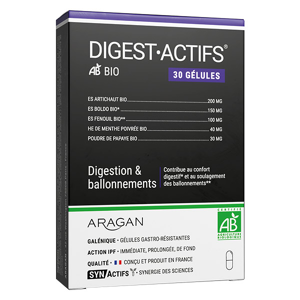 Aragan - Synactifs - Digestactifs® BIO - Digestion - Extraits de Fenouil - 30 gelules