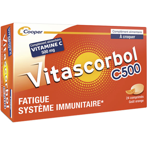 Vitascorbol Vitamine C 500mg 24 comprimés à croquer - Publicité