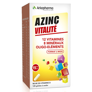 Arkopharma Azinc Adulte Vitalite Vitamines C & E Zinc 120 gelules