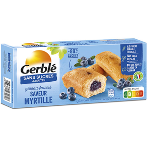 Gerblé sans Sucres Ajoutés Gâteau Fourré Myrtille 150g - Publicité