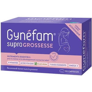 Gynéfam Supra Grossesse Boîte de 3 mois 90 capsules - Publicité