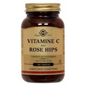 Solgar Vitamine C 500 avec Rose Hips 100 comprimes