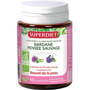 Superdiet Bardane Pensée Sauvage Bio 80 comprimés - Publicité