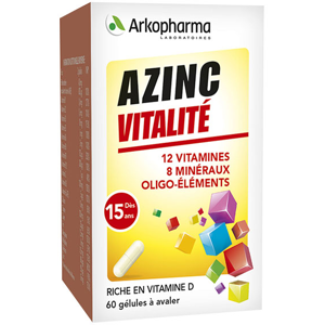 Arkopharma Azinc Adulte Vitalite Vitamines C & E Zinc 60 gelules