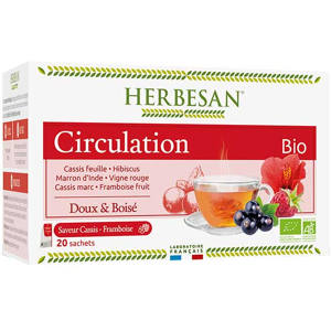 Herbesan Bio Infusion Circulation Saveur Cassis Framboise n°9 - 20 sachets - Publicité