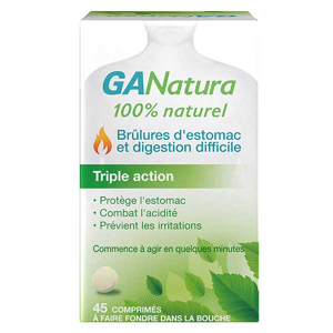 GANatura 100% Naturel Brulures d'estomac et digestion difficile - 45 Comprimes