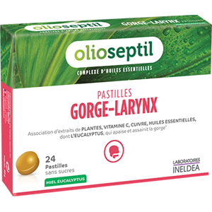 Ineldea Olioseptil Pastilles Gorge-Larynx Miel Plantes 24 pastilles