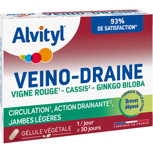 Urgo Alvityl Veino-Draine Circulation, jambes légères dès 12 ans 30 gélules - Publicité