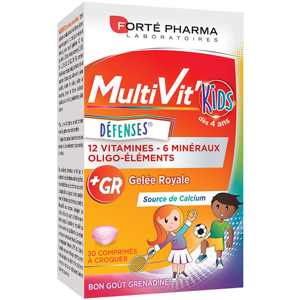 Forté Pharma Multivit' Kids Défenses Vitamines Enfants 30 comprimés à croquer - Publicité