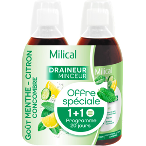 Milical Draineur Ultra Menthe Citron Concombre Lot de 2 x 500ml