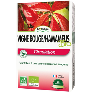 Biotechnie Vigne Rouge et Hamamelis Bio Circulation 20 ampoules