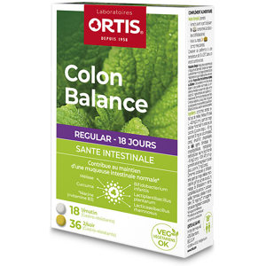 Ortis Colon Balance Regular Santé Intestinale Ballonnements et Flatulences 54 comprimés - Publicité