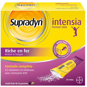 Supradyn Intensia Reduit la Fatigue Vitamines Mineraux et Fer 20 sticks