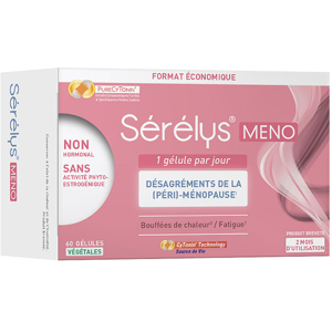 Serelys Pharma Serelys Meno Menopause Bouffees de Chaleur Fatigue 60 gelules