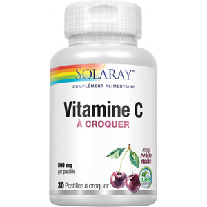 Solaray Vitamine C 500mg 30 pastilles a croquer