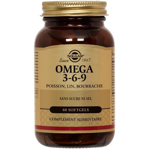 Solgar Omega 3-6-9 poisson lin bourrache 60 Softgels