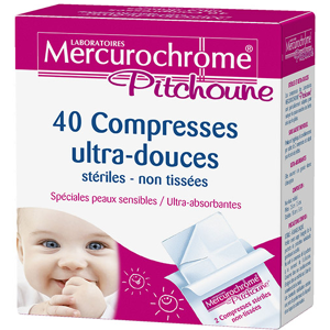 Mercurochrome Pitchoune Compresses Ultra-Douces 40 unites