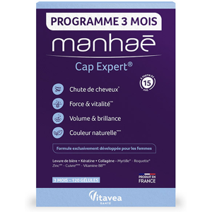 Manhae Cap Expert - Chute de cheveux - Levure de biere, Keratine - 120 Gelules