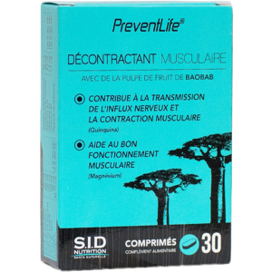 SID Nutrition Prevent Life Décontractant Musculaire 30 comprimés - Publicité