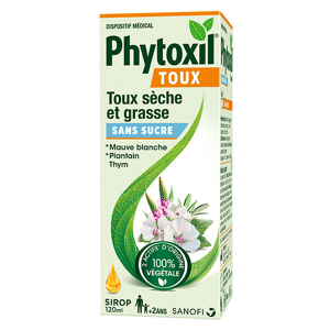 Sanofi Aventis Phytoxil Toux Sèche et Grasse Sans Sucre 120ml - Publicité