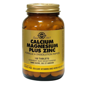 Solgar Calcium Magnesium Zinc 100 comprimes