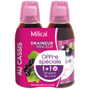 Milical Draineur Ultra Gout Cassis Lot de 2 x 500ml