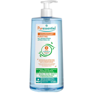 Puressentiel Assainissant Gel Antibactérien aux 3 Huiles Essentielles 975ml - Publicité