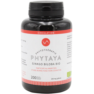 Phytaya Circulation Ginkgo Biloba Bio 200 gélules - Publicité