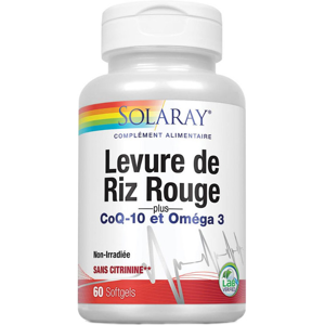 Solaray Levure de Riz Rouge + Co Q10 + Omega 3 60 gelules