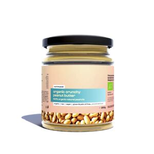 Beurre de cacahuetes completes biologique - Cacahuetes Crunchy / 200 g - Nutrimuscle - Nutrition pure - Nutriments