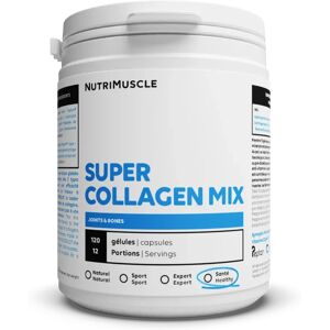 Super Collagen Mix en gelules - 120 gelules - Nutrimuscle - Nutrition pure - Proteines